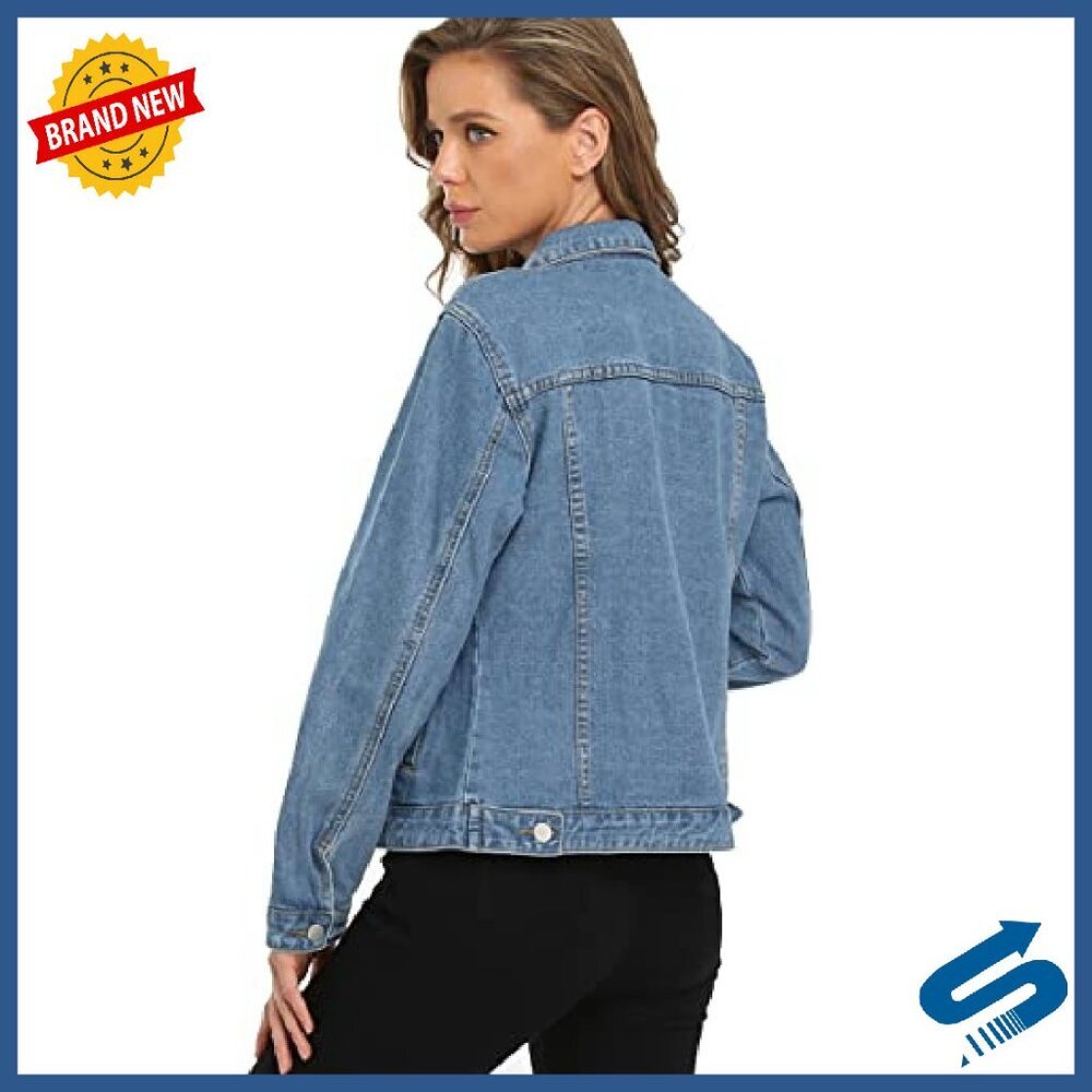 Classic Denim Jacket Button Down Long Sleeve Vintage Fit - Picture 6 of 8